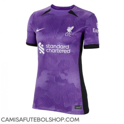 Camisa de time de futebol Liverpool Replicas 3º Equipamento Feminina 2023-24 Manga Curta